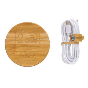 Logotrade promotional product picture of: Bamboo 15W wireless charger